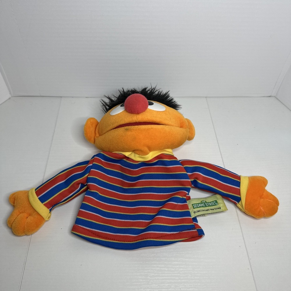 Vintage Sesame Street Ernie 10" Stuffed Toy Hand Puppet 2003 - Gund